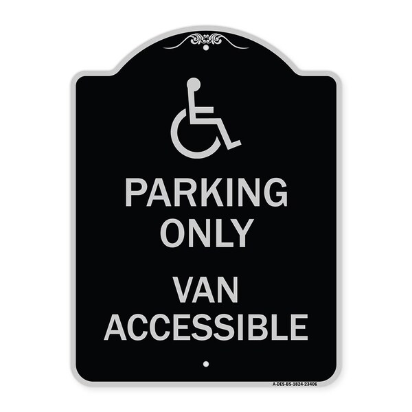 Parking Van Accessible W/ Graphic Heavy-Gauge Aluminum Architectural Sign, 24" x 18", BS-1824-23406